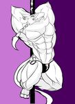  abs armpits avian beak biceps big_biceps bird black_clothing braided_hair clothed clothing colored_sketch dancing demondragoncyan digital_drawing_(artwork) digital_media_(artwork) ear_piercing eyrie full-length_portrait gryphon hair huge_muscles long_hair long_tail lord_kass male manly money muscular muscular_male navel neopets pecs piercing pinup pole pole_dancing portrait pose purple_background quads simple_background sketch solo stripper thong topless triceps video_games 