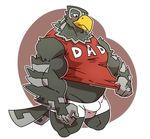  2016 5_fingers anthro avery_(animal_crossing) avian beak biceps big_muscles bird blush bulge clothed clothing colored eagle feathers grey-headed_fish_eagle grey_feathers grey_markings happyending looking_down male manly markings musclegut muscular muscular_male navel no_iris pecs pinup portrait pose red_background red_clothing shaded shirt shorts simple_background skimpy standing sweat tail_feathers three-quarter_portrait two_tone_feathers white_background white_clothing yellow_beak 
