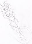  anthro armpits breasts female scalie sketch solo t3gray traditional_media_(artwork) 