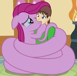  2016 anon badumsquish cuddling duo equine female friendship_is_magic horse hug human hybrid lamia male mammal my_little_pony naga pinkamena_(mlp) pinkie_pie_(mlp) pony reptile scalie snake 