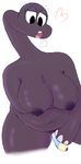  &lt;3 anthro areola bald big_breasts black_skin blush breasts cartoon_network dinosaur erect_nipples female hot_breath huge_breasts itsded masturbation molly_collins navel nipples open_mouth pencil_(disambiguation) pussy pussy_juice scalie slightly_chubby solo sweat the_amazing_world_of_gumball 