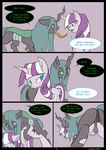  2016 anus changeling comic dialogue duo english_text equine female feral friendship_is_magic horn kanashiipanda mammal my_little_pony pussy queen_chrysalis_(mlp) text twilight_velvet_(mlp) unicorn 