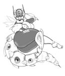  1_eye anthro arthropod big_breasts big_butt breasts butt conditional_dnp female greyscale insect looking_at_viewer machine monochrome robot solo wings xopachi 