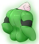  2015 alien anthro armor big_biceps black_sclera butt clothed clothing colored dc_comics digital_drawing_(artwork) digital_media_(artwork) frown green_clothing green_lantern half-length_portrait happyending huge_muscles humanoid kilowog light looking_back male manly muscular muscular_male no_pupil pink_skin portrait rear_view red_eyes shaded simple_background solo toony white_background 