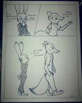  2016 anthro blush canine car comic disney fox fur jack_savage lagomorph male male/male mammal monochrome nick_wilde rabbit reddoshirousagi06 text vehicle zootopia 