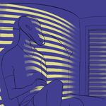  bed bedroom blinds clothed clothing digital_media_(artwork) feazelbal reptile scalie solo tagme undershirt underwear 