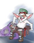  anon anthro blind_eye blush boots bulge chin_tuft clothed clothing domination drooling duo ear_piercing footwear fur hat head_grab hotoshuken humanoid kled league_of_legends male mammal nipples open_mouth pants_down partially_clothed piercing saliva scar standing struggling teeth tongue tongue_out video_games white_fur yordle 