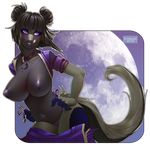  2016 absurd_res anthro breasts clothing collar female gizmo0sue hi_res jacket licking licking_lips lipstick mammal moon night nipples panties skunk solo tongue tongue_out underwear 