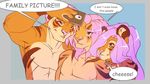  2016 anthro armpits boait brother brother_and_sister brown_fur confusion digital_media_(artwork) english_text female fur group hair inner_ear_fluff long_hair male multicolored_fur nude orange_fur pink_eyes pink_hair pink_nose revan revankitty selfie sibling simple_background sister smile speech_bubble tan_fur text thought_bubble 