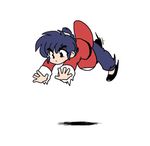  1boy animated animated_gif braid jumping ranma_1/2 saotome_ranma simple_background single_braid solo tangzhuang wantan-orz white_background 