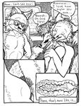  2016 anal anal_penetration animal_genitalia animal_penis anthro balls black_and_white butt canine canine_penis comic cum cum_in_ass cum_inside dialogue drugs duo english_text erection fox fur hair internal knot male male/male mammal monochrome nipples nude open_mouth penetration penis sex simple_background smile teeth text tongue tongue_out triadfox white_fur 