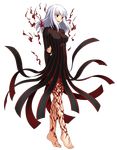  clothes dark full_body red_eyes sakura solo tagme transparent_background white_hair 