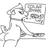  anthro butt collar disney english_text female grin honey_(zootopia) honey_badger looking_at_viewer looking_back mammal mustelid nude shock_collar solo text the_weaver zoodystopia zootopia 