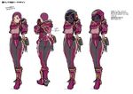  1girl breasts claire_(chronos) full_body glasses helmet hyouryuu_kangoku_chronos large_breasts lilith-soft purple_hair simple_background smile solo space_suit 
