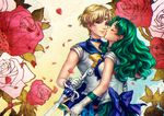  bishoujo_senshi_sailor_moon blonde_hair blue_choker blue_sailor_collar blurry cheek_kiss choker circlet closed_eyes deep_aqua_mirror earrings elena_ivlyushkina flower gloves green_hair jewelry kaiou_michiru kiss md5_mismatch multiple_girls outer_senshi petals purple_eyes ribbon rose rose_petals sailor_collar sailor_neptune sailor_senshi sailor_senshi_uniform sailor_uranus short_hair smile space_sword ten'ou_haruka very_short_hair wavy_hair white_gloves yuri 