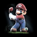  ball golf_ball golf_club highres male_focus mario mario_(series) mario_sports_superstars official_art solo super_mario_bros. 