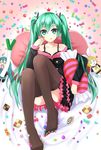 :q aqua_eyes bad_id bad_pixiv_id bra candy character_doll checkerboard_cookie cookie food garter_straps green_hair hatsune_miku highres honey_whip_(module) kagamine_rin lollipop long_hair looking_at_viewer macaron o_o project_diva_(series) project_diva_f rko_(a470350510) sitting solo spring_onion sweet_devil_(vocaloid) thighhighs tongue tongue_out twintails underwear very_long_hair vocaloid 