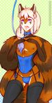  &lt;3 &lt;3_eyes 2016 anthro big_tail blonde_hair blue_hair braided_hair brown_fur bulge clothed clothing clue_(artist) collar corset crossdressing fur garter_straps girly gloves_(marking) hair hand_on_chest leash legwear lingerie lokkun long_hair male mammal markings multicolored_fur multicolored_hair nipples open_mouth panties patter_background purple_eyes red_panda solo standing stare stockings striped_taail thigh_highs thong two_tone_hair underwear unseen_character whiskers white_fur wide_eyed wide_hips 