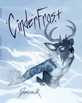  abs anthro antlers cervine deer demicoeur english_text frost_(cinderfrost) fur horn looking_at_viewer male mammal nude smile solo text 