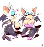  &lt;3 anthro autofellatio balls big_breasts big_penis breasts cheek_bulge chiropteran clothed clothing dickgirl eraanthe erection humanoid_penis intersex kneeling mammal masturbation nipples oral oral_masturbation penile_masturbation penis rouge_the_bat solo sonic_(series) vein 