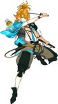  arai_teruko full_body green_eyes grin japanese_clothes kamekichi male_focus official_art orange_hair smile sword touken_ranbu transparent_background turtle urashima_kotetsu wakizashi weapon 