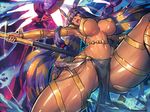  :o armpits ass_visible_through_thighs bracelet breasts commentary_request dark_skin earrings egyptian egyptian_clothes eyebrows eyebrows_visible_through_hair facial_mark fate/grand_order fate_(series) from_below hairband hoop_earrings jewelry large_breasts loincloth long_hair looking_away melon22 navel nitocris_(fate/grand_order) open_mouth purple_eyes revealing_clothes shiny shiny_skin solo spread_legs underboob v-shaped_eyebrows very_long_hair 