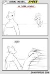  anthro big_penis canine canisfidelis comic dialogue fur hair humor hyper male mammal okami_wolf penis text unknown_species 