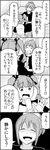  4koma bad_id bad_pixiv_id closed_eyes comic flying_sweatdrops greyscale hair_ribbon highres matsuura_ayane monochrome multiple_girls ponytail raglan_sleeves ribbon smile sweat takahashi_urara translated tsurezure_children twintails wakabayashi_toshiya 