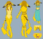  anthro areola breasts clitoris clitoris_piercing clothed clothing female genital_piercing looking_at_viewer model_sheet multiple_images natysanime nintendo nipple_piercing nipples nude piercing pikachu pok&eacute;mon pussy pussy_piercing simple_background small_breasts smile solo video_games 