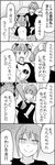  4koma bad_id bad_pixiv_id comic flying_sweatdrops greyscale hair_ribbon highres matsuura_ayane monochrome multiple_girls ponytail raglan_sleeves ribbon shaded_face sweat takahashi_urara translated tsurezure_children twintails wakabayashi_toshiya 