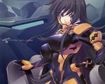  black_hair bodysuit iizuki_tasuku long_hair miyata_ao muv-luv muvluv muvluv_alternative_total_eclipse pilot_suit purple_eyes takamura_yui total_eclipse wallpaper 