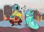  bo_wyatt_(character) female guitar human lisa_the_painful male mammal marine monster musical_instrument musical_note phosforce_(artist) scales shyren undertale video_games 