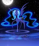  blue_hair cutie_mark equine eyelashes eyes_closed female feral flamevulture17 friendship_is_magic hair hooves horn mammal moon my_little_pony princess_luna_(mlp) sky solo star starry_sky winged_unicorn wings 