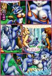  2016 anthro anus areola big_breasts breasts butt camping canine chipmunk cleavage clothed clothing comic dialogue digimon english_text erect_nipples female female/female fox happyanthro krystal mammal nintendo nipples nude open_mouth pussy renamon rodent sally_acorn sonic_(series) star_fox text undressing video_games 