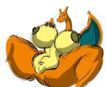  anthro areola big_breasts breasts charizard erect_nipples female huge_breasts looking_at_viewer nintendo nipples nude pok&eacute;mon pussy shinysteel smile solo spread_legs spreading video_games wings 