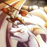  amazing axe battle dragon female horn knight marik_azemus34 melee_weapon teeth weapon wings 