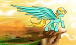  absurd_res blonde_hair cutie_mark day equine faceless feathered_wings feathers female feral flamevulture17 friendship_is_magic hair hi_res hooves lightning_dust_(mlp) mammal my_little_pony nude outside pegasus solo standing sunlight wings 