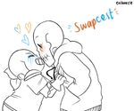  &lt;3 animated_skeleton blush bone clothing english_text evilbeetle eyes_closed fontcest kissing papyrus_(undertale) sans_(undertale) simple_background skeleton smile text undead underswap undertale video_games white_background 