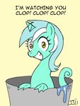  bucket dialogue english_text equine female friendship_is_magic hair horn john_joseco looking_at_viewer lyra_heartstrings_(mlp) mammal my_little_pony reaction_image rin sea_pony smile solo teeth text unicorn wide_eyed 