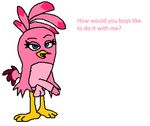  2016 angry_birds avian balls bird blue_eyes clothed clothing crossdressing crossgender feathers girly male penis pink_feathers stella_(angry_birds) stella_(disambiguation) video_games 