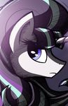  absurd_res equine eyelashes female feral flamevulture17 friendship_is_magic hair hi_res horn mammal my_little_pony purple_eyes purple_hair ridged_horn simple_background solo starlight_glimmer_(mlp) unicorn 