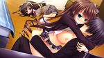  2girls arms_behind_back ball_gag bdsm bed belt bitch_nee-chan_ga_seijun_na_hazu_ga_nai black_hair blazer blue_eyes blush bondage bound bow breasts brother_and_sister brown_hair chair condom condom_belt drill_hair dutch_angle ebina_nadechiko ebina_tsukushi fujikawa_himawari gag gagged game_cg hair_bow hetero hinamatsuri_touko hug incest jacket large_breasts long_hair looking_at_another looking_back lying multiple_girls netorare on_floor on_side one_side_up open_clothes open_shirt panties red_eyes restrained school_uniform sex shirt siblings sitting smirk straddling sweat sweater_vest thighhighs two_side_up underwear upright_straddle used_condom very_long_hair white_legwear white_panties wooden_floor 