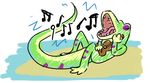  bandolute gecko gex gex_(series) green_scales lizard music reptile scales scalie singing ukulele 