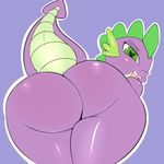  &lt;3 &lt;3_eyes 2016 bent_over butt dragon ear_fins fin friendship_is_magic girly green_eyes looking_at_viewer male my_little_pony raised_tail saurian_(artist) scale smile spike_(mlp) tongue 