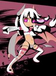  1girl child collar demon_girl demon_tail demon_wings elbow_gloves flat_chest gloves imp mon-musu_quest! mon-musu_quest:_paradox red_eyes ribbon rumi_(mon-musu_quest!) short_hair solo succubus tail thighhighs white_hair wings 