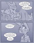  bed canine clothing comic dialogue disney fox july_hopps_(mistermead) lagomorph mammal mistermead nick_wilde rabbit simple_background uniform zootopia 