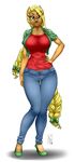  00284_(character) anthro big_breasts blonde_hair breasts earth_pony equine fan_character female green_eyes hair horse looking_at_viewer mammal my_little_pony pia-sama pony smile solo 