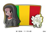  1girl brown_eyes dark_skin flag mali_(country) murakami_senami 