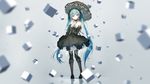  aqua_eyes aqua_hair bai_yemeng choker cropped gloves goth-loli gothic hatsune_miku headdress lolita_fashion long_hair photoshop ribbons tattoo twintails umbrella vocaloid waifu2x 