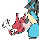  all_fours anal anal_penetration animated cum cum_in_ass cum_inside doggystyle eyes_closed female from_behind_position latias legendary_pok&eacute;mon lucario male male/female nintendo pcred566 penetration pok&eacute;mon sex simple_background size_difference video_games white_background 